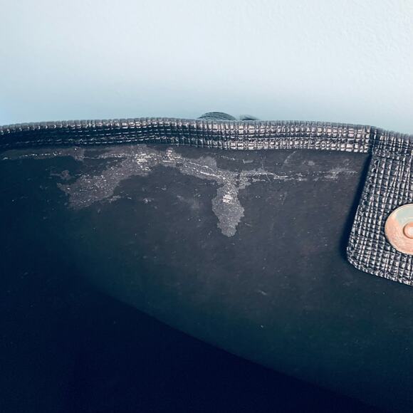 Cole Haan Black Cross Grain Leather Tote Purse - Picture 5 of 9